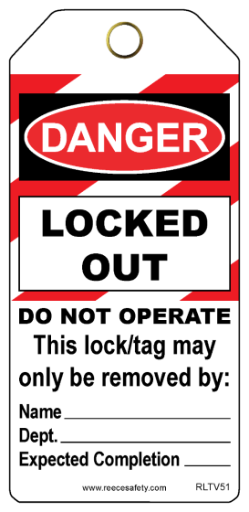 LOCKED OUT - DO NOT OPERATE Contractor Tags (25/pk)