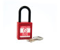 RED Plastic Shackle safety padlock keyed differently