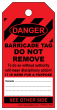 BARRICADE TAG RED- ROLL OF 100