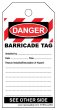 BARRICADE TAG WHITE-  ROLL OF 100
