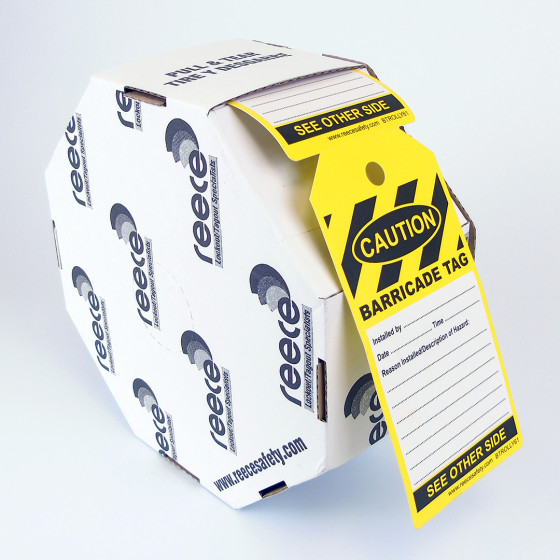 BARRICADE TAG YELLOW - ROLL OF 250