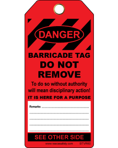 BARRICADE TAG - RED (100/pk)