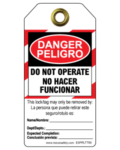 RLTT50 Tuff Tag - Danger - Do Not Operate