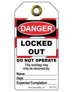 RLTT51 Danger - Locked out Tuff Tags