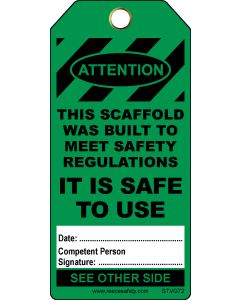 SCAFFOLD TAG - GREEN (100/pk)