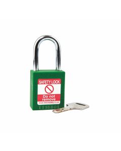  GREEN Steel Shackle safety padlock keyed alike to KA30001