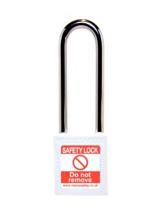  WHITE Steel Shackle safety padlock keyed differently long