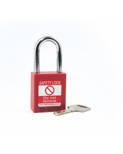  RED Steel Shackle safety padlock keyed alike to KA30003