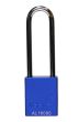 Aluminium bodied safety padlock with steel shackle-blue-Keyed Alike