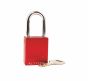 Aluminium bodied safety padlock with steel shackle-red-Keyed Alike
