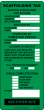 SCAFFOLD TAG INSERT - GREEN (50/pk)