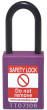 PURPLE Plastic Shackle safety padlock keyed alike to KA30002
