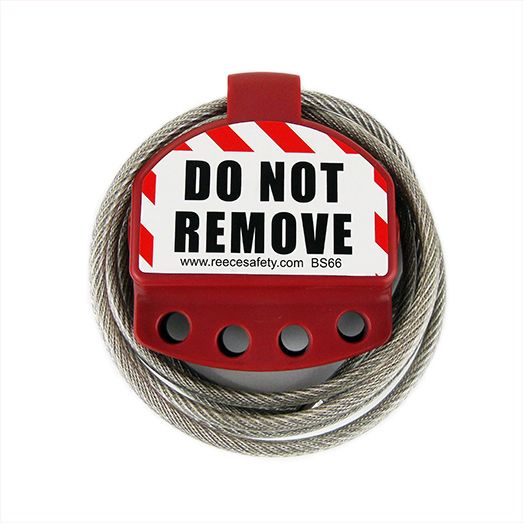 BS66 cable lockout with 6" adjustable Cable - Incorporating cable tidy