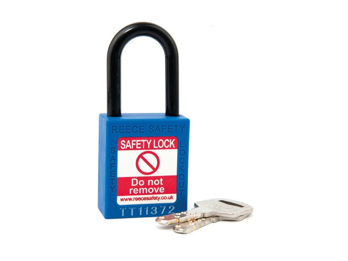  BLUE Plastic Shackle safety padlock keyed alike to KA30007