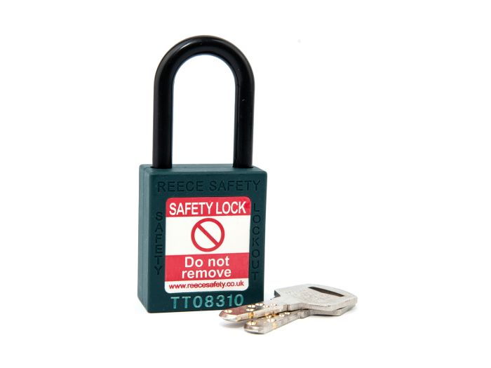  TEAL Plastic Shackle safety padlock keyed alike to KA30004