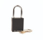 Aluminium bodied safety padlock with steel shackle-black-Keyed Alike