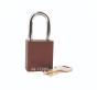 Aluminium bodied safety padlock with steel shackle-brown-Keyed to Differ