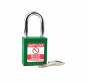 GREEN Steel Shackle safety padlock keyed alike to KA30001