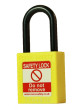 YELLOW Plastic Shackle safety padlock keyed alike to KA30005