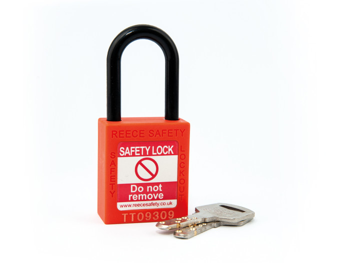  ORANGE Plastic Shackle safety padlock keyed differently