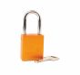 Aluminium bodied safety padlock with steel shackle-yellow-Keyed to Differ