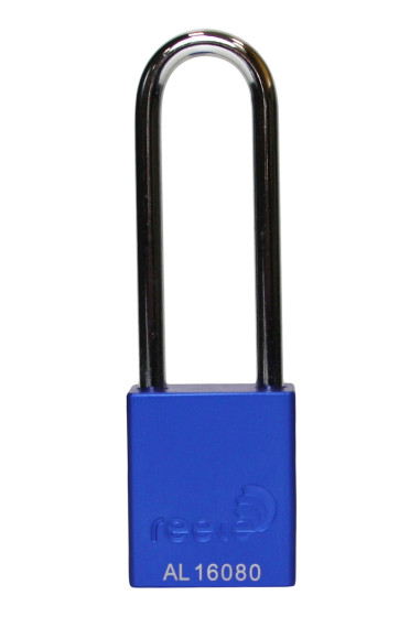 Aluminum bodied safety padlock with steel shackle-blue-Keyed Alike