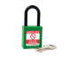 GREEN Plastic Shackle safety padlock keyed alike to KA30001