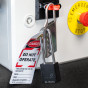 Aluminium bodied safety padlock with steel shackle-black-Keyed to Differ-long