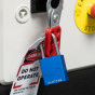 Aluminum bodied safety padlock with steel shackle-blue-Keyed Alike