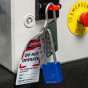 Aluminum bodied safety padlock with steel shackle-blue-Keyed Alike