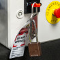 Aluminium bodied safety padlock with steel shackle-brown-Keyed Alike-long