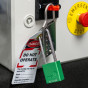 Aluminium bodied safety padlock with steel shackle-green-Keyed to Differ-long