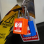 PURPLE Steel Shackle safety padlock keyed differently