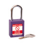 PURPLE Steel Shackle safety padlock keyed differently