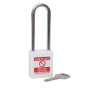  WHITE Steel Shackle safety padlock keyed alike long