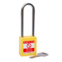 YELLOW Steel Shackle safety padlock keyed alike