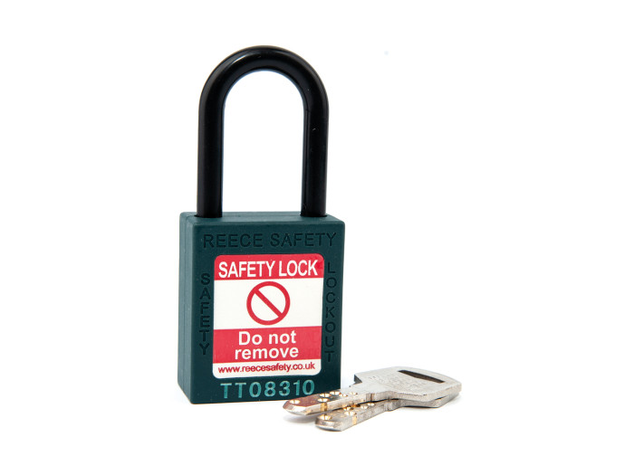  TEAL Plastic Shackle safety padlock keyed differently