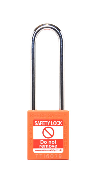  ORANGE Steel Shackle safety padlock keyed differently long