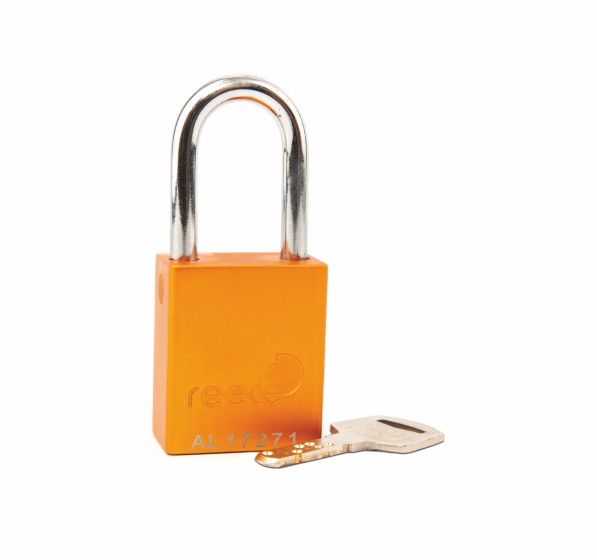 Aluminium bodied safety padlock with steel shackle-yellow-Keyed Alike