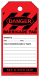 BARRICADE TAG RED- ROLL OF 100