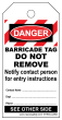 BARRICADE TAG WHITE- ROLL OF 100