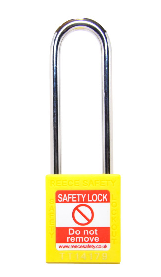 YELLOW Steel Shackle safety padlock keyed alike