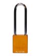 Aluminium bodied safety padlock with steel shackle-yellow-Keyed Alike-long