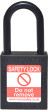 BLACK Plastic Shackle safety padlock keyed alike to KA30008