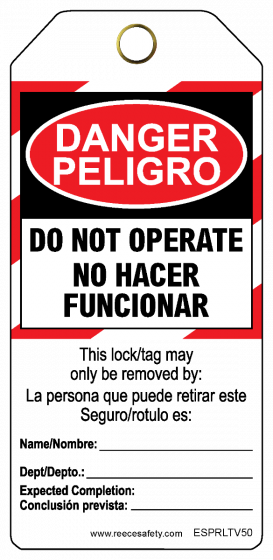DO NOT OPERATE - BILINGUAL Contractor Tags (25/pk)