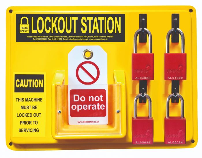  4 padlock Lockout Station 