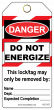 DO NOT ENERGIZE Contractor Tags (25/pk)