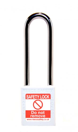  WHITE Steel Shackle safety padlock keyed alike long