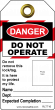 Self-Laminating Photo ID Lockout Tag - OSHA 'Danger Do Not Operate This Equipment Locked Out' - 10pk