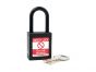 BLACK Plastic Shackle safety padlock keyed differently